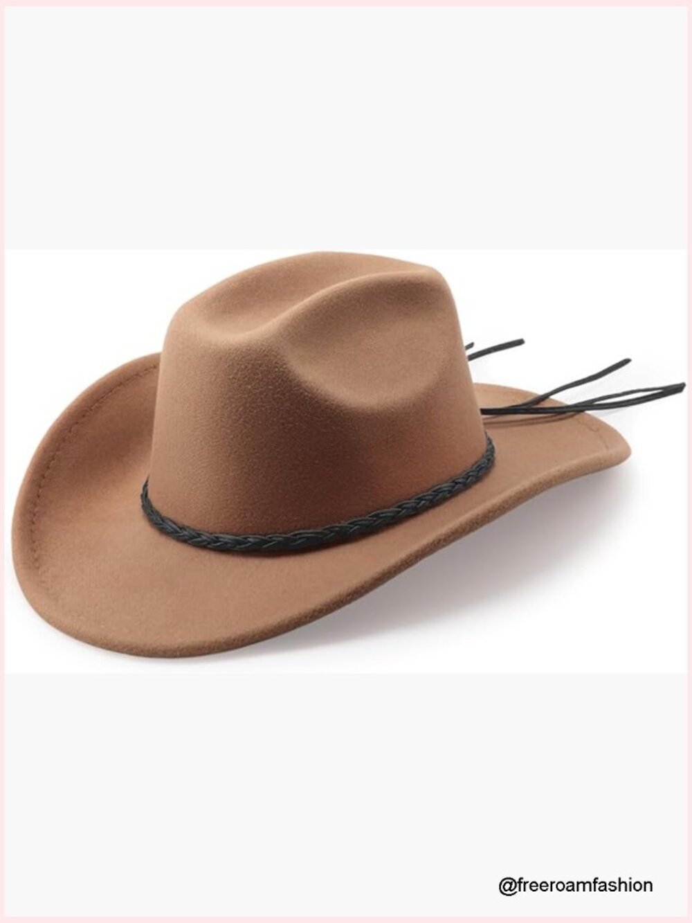 Wide Brim Felt Cowboy Hat Rolled Up Caps Western Unisex Hat for Men Women